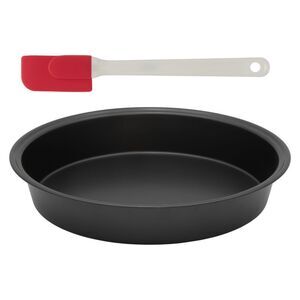 Non-Stick 9-Inch Round Cake Pan & Silicone Spatula Baking Set